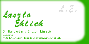 laszlo ehlich business card